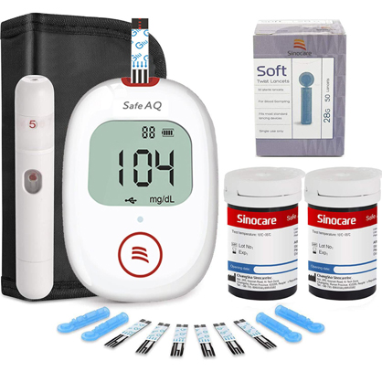 Medidor de monitoreo de glucosa HealthPro con dispositivo de punción y 10  lancetas